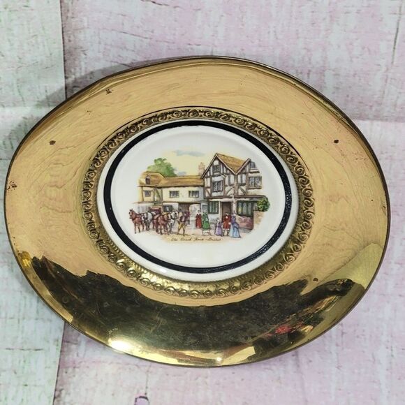 Brass Bone China Plate Wall Hanging - Picture 9 of 9